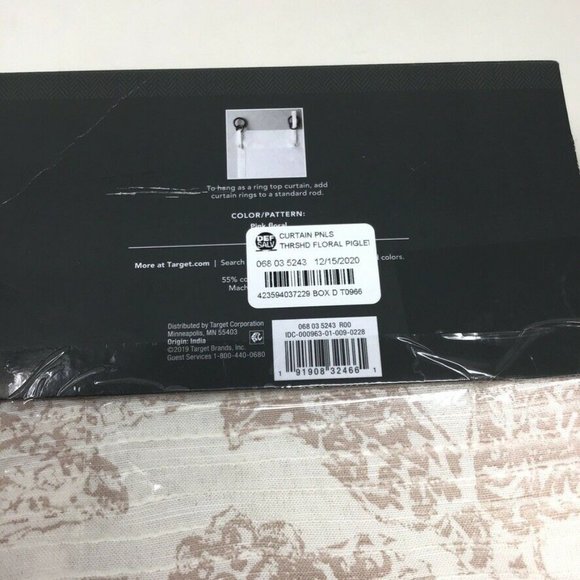 Threshold Charade Floral Light Filtering 1 Curtain - Picture 3 of 3